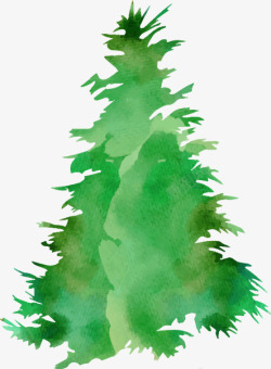 油画绿色卡通树木素材