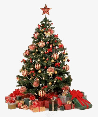 挂满礼物的圣诞树png免抠素材_88icon https://88icon.com 圣诞节 彩球 礼物 礼盒 长筒袜