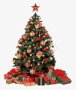 挂满礼物的圣诞树素材