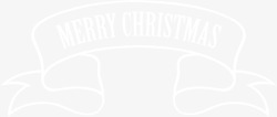 白色圣诞快乐横幅标签素材