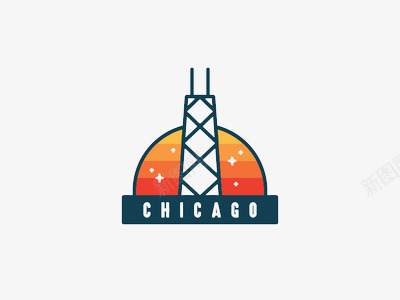 chicagopng免抠素材_88icon https://88icon.com 旅游 橙色 芝加哥