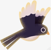 卡通飞翔造型鸟效果黑色素材