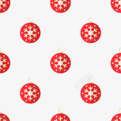 红色雪花圣诞球背景素材