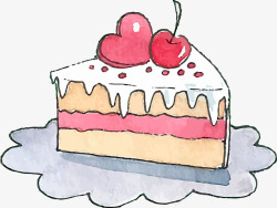 水彩卡通蛋糕食物素材