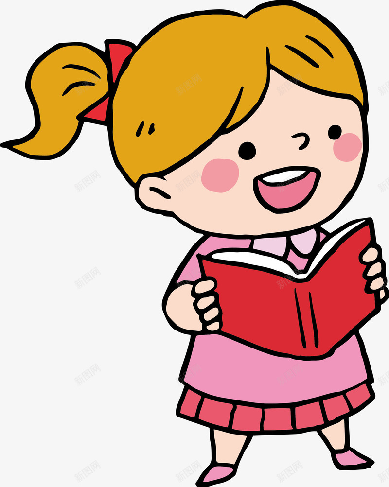 看书的小女孩png免抠素材_88icon https://88icon.com 卡通女孩 小女孩 手绘女孩 朗诵课文 看书学习 矢量png