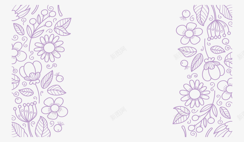 紫色线条手绘花朵矢量图ai免抠素材_88icon https://88icon.com 小清新 手绘花藤 手绘风 矢量png 紫色线条 紫色花藤 矢量图