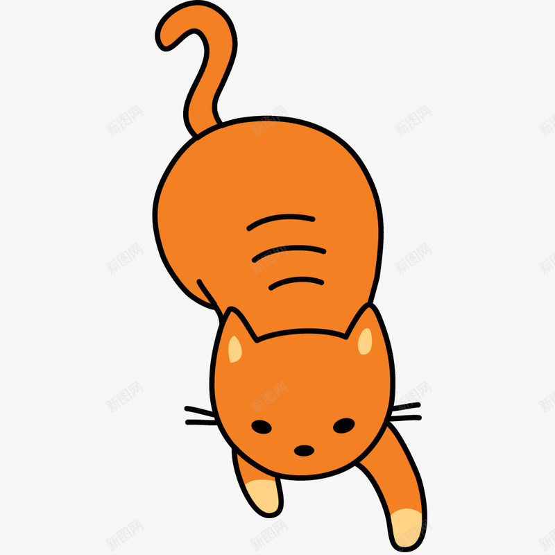 橙色猫咪png免抠素材_88icon https://88icon.com 一只 卡通 可爱 尾巴 手绘 橙色 爪子 猫咪 简图