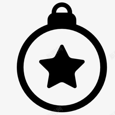 圣诞树彩球图标图标