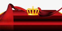 皇冠红色绸缎红旗素材