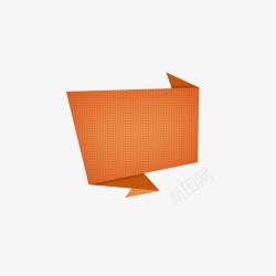 橙色折纸促销标签素材