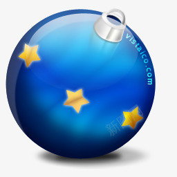 蓝色圣诞节彩球图标图标