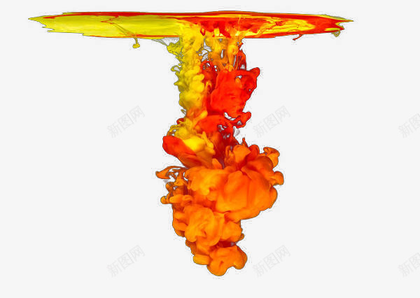 橙色水下墨团png免抠素材_88icon https://88icon.com 墨团 墨水 墨汁 染料 橙色 水下扩散 水中墨 水墨风 颜料