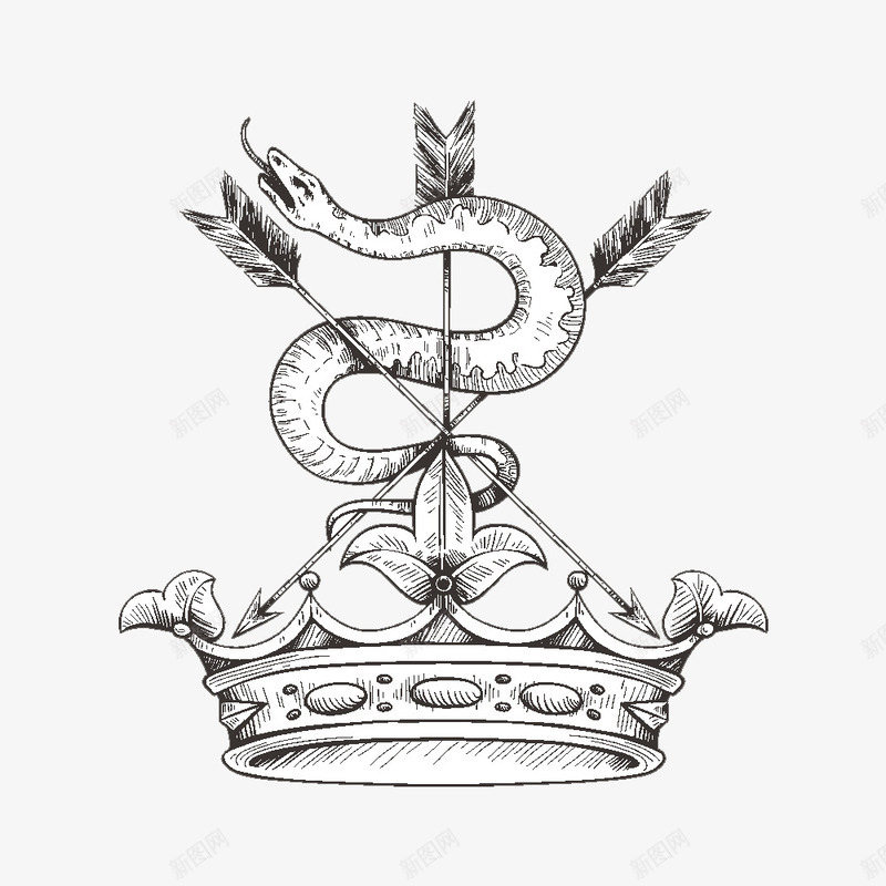 皇冠上的蛇png免抠素材_88icon https://88icon.com png图形 png装饰 手绘 皇冠 蛇 装饰
