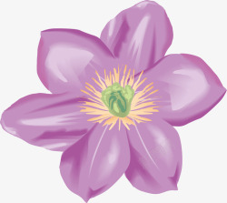 卡通盛开的紫色花朵图矢量图素材
