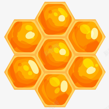 蜂蜜农场蜂窝插画矢量图图标图标