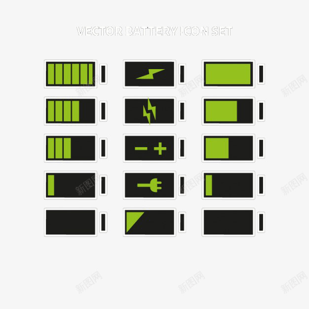 各种电量png免抠素材_88icon https://88icon.com 充电 手机 电量 绿色