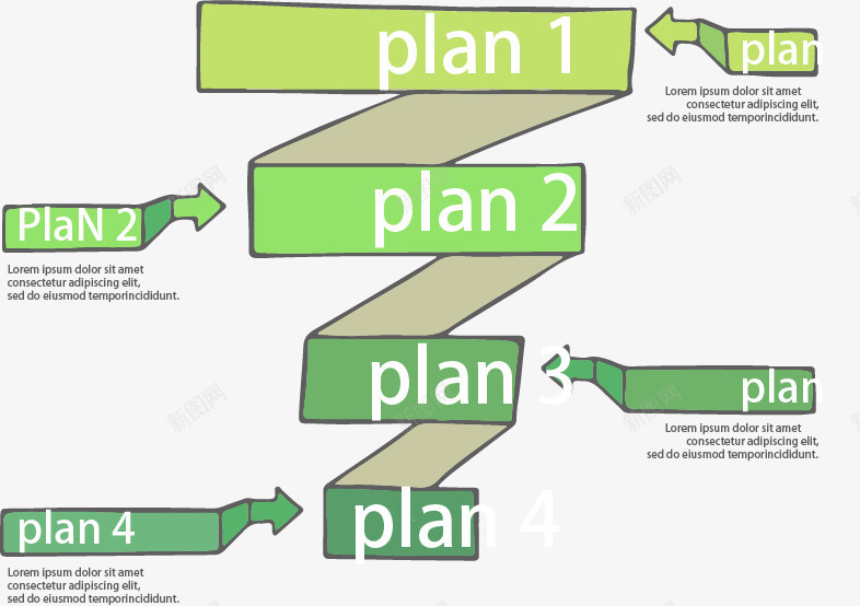 旋转折纸图png免抠素材_88icon https://88icon.com 信息图表 绿色折纸图 计划方案步骤
