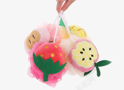 免抠搓澡海绵各种水果造型沐浴球高清图片