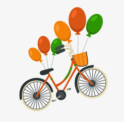 橙色自行车轮胎矢量图素材