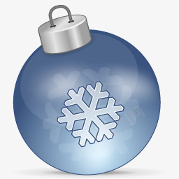 蓝色的圣诞水晶球图标图标