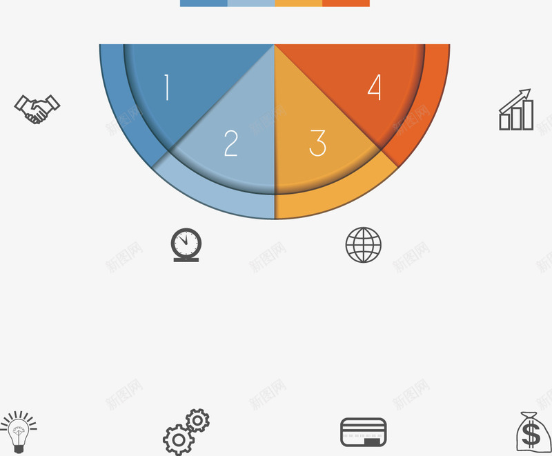 创意半圆形目录图矢量图ai免抠素材_88icon https://88icon.com 四分 排列 目录 说明 矢量图