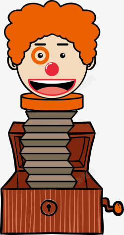弹簧小丑橙色卡通杰克盒子高清图片
