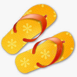 橙色凉鞋夏日海边度假用品图标图标