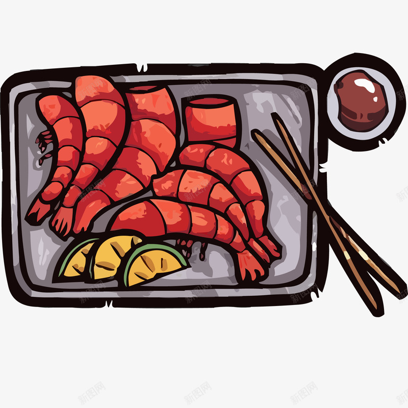 卡通海鲜食物矢量图ai免抠素材_88icon https://88icon.com 卡通 彩绘 手绘 海鲜食物 虾 餐厅 矢量图