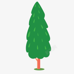 一颗绿色的卡通树木矢量图素材