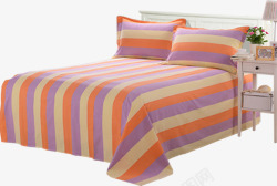 室内条纹粗布床单枕套素材