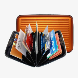 信用卡盒橙色带条纹素材