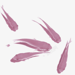 淡紫色水墨鱼素材
