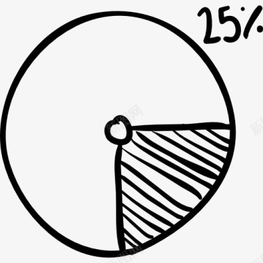 业务圆形图形与条纹百分之25图标图标