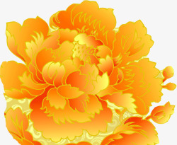 创意效果合成橙色的花卉素材