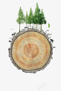 清新创意树木爱护环境海报素材