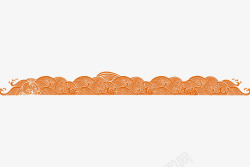 橙色简约海浪边框纹理素材
