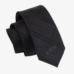 条纹黑色男士领带素材