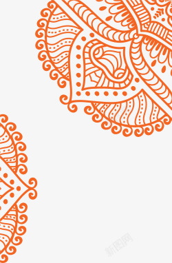 边框橙色花纹矢量图素材