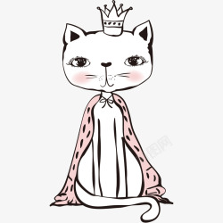 卡通戴皇冠的猫咪素材