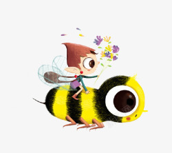卡通黄色蜜蜂素材