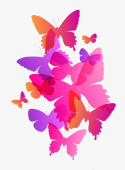 时尚彩色的蝴蝶插画矢量图素材