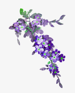 紫色清新花藤装饰图案素材