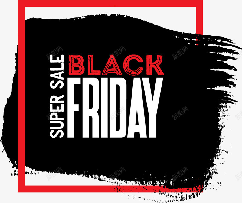 方形红框海报png免抠素材_88icon https://88icon.com 打折 打折海报 海淘折扣 黑五大促