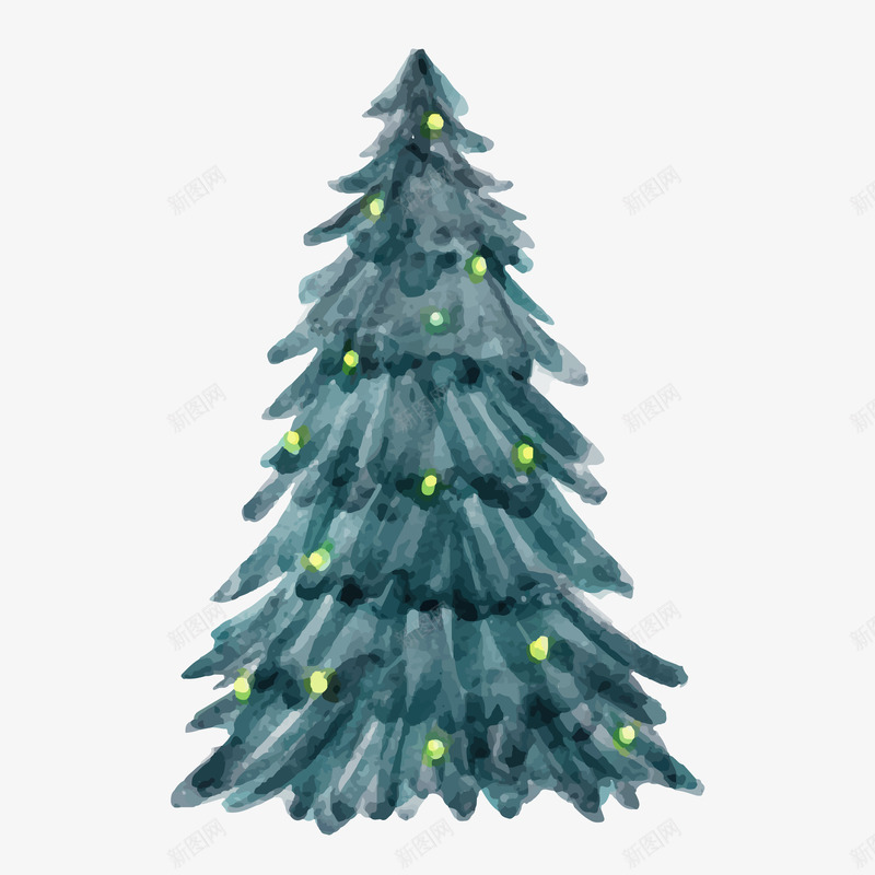 圣诞树木png免抠素材_88icon https://88icon.com 卡通装饰 圣诞树木 彩色装饰球 扁平化 水彩松树 矢量图案