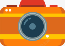 橙色扁平化相机素材