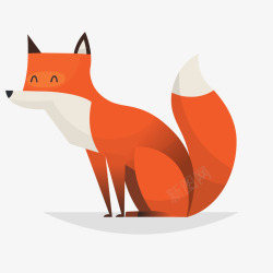 卡通橙色的狐狸矢量图素材