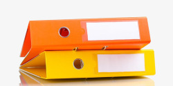 橙色办公用品橘黄文件夹高清图片