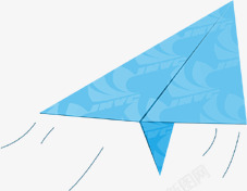 蓝色卡通飞翔飞机手绘素材