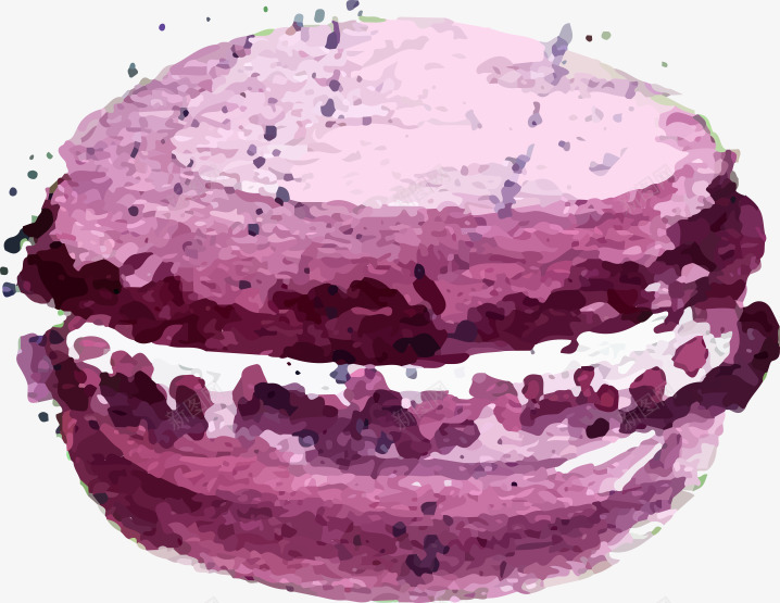 美味甜点矢量图ai免抠素材_88icon https://88icon.com 彩绘 水墨 甜品 紫色 马卡龙 矢量图