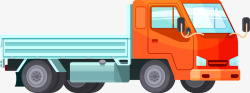 橙色卡通货运卡车素材